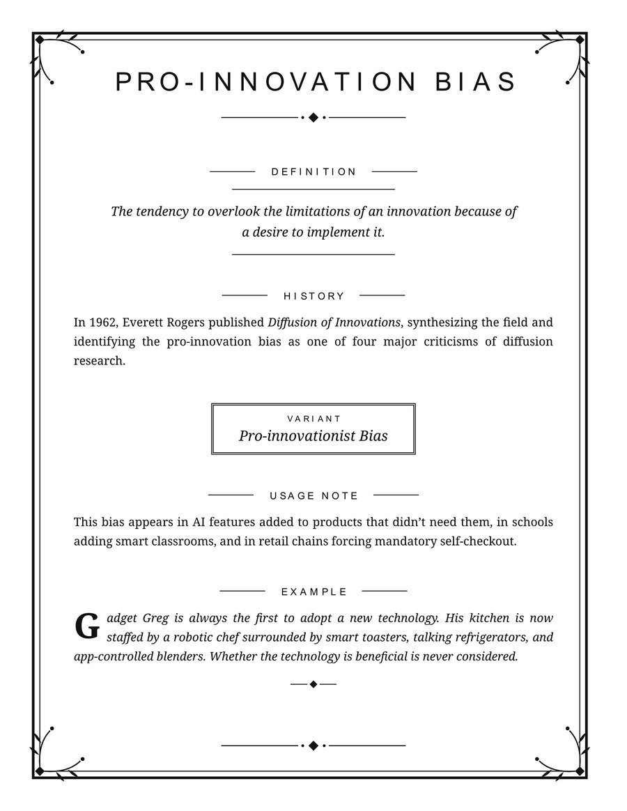 Pro-Innovation Bias - text page with definition, history, and example